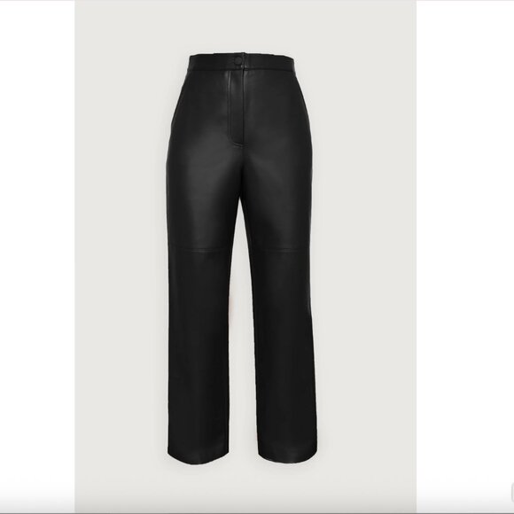 OAK + FORT Pants - Oak & Fort - Straight Leg Vegan Leather Pant - Size 10 - Excellent Condition!